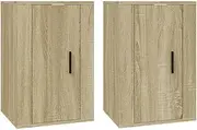 Wall Mounted TV Cabinet 2 Pack - Sonoma Oak Engineered Wood TV Unit (40x34.5x60 cm) | Space-Saving Modern Design for Living Room & Bedroom