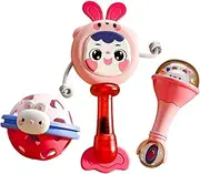Kids Rattle Toys - Baby Cartoon Musical Drum,Preschool Learning Activity, Educational Early Childhood Development Activity for Boys and Girls
