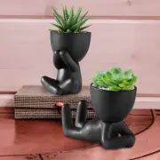 Ceramic Human Shaped Flower Pot Human Shape Small Cactus Pot Creative beAJR