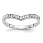0.14ct. CZ Solid Real 14K White Gold Wedding Band Ring