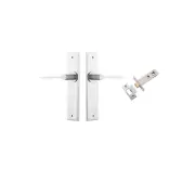 Como Lever Chamfered Backplate Passage Kit Brushed Chrome