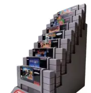 Retro Game Display Tower - Nintendo SNES - Nine Cartridge Display Stand