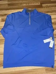 New Kenneth Cole Golf 1/4 Zip Pullover Stretch Wicking Blue Men’s XXL