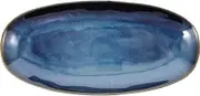 Housoutil Blue Suit Dining Sushi Tray Salad Serving Ceramic Sushi Dish Blue Food Decor Turkey Plates Japanese Snack White Serving Platters Appetizer Plate Oval Tray Dessert Oven