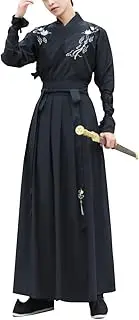 [Generic] Adult Traditional Chinese Costume Elegant Embroidery Hanfu Robe Ming Dynasty Wide Sleeve Round Neck Gown