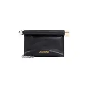 [Jacquemus] Jacquemus-Black Leather La Pochette Rond Carré-Donna OS OS
