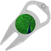 Peacock Golf Ball Marker Divot Repair Tool Bottle Opener