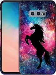 GlamCase for Samsung Galaxy S10e, Samsung Galaxy S10e Case - Horse Galaxy Stars Space Design Printed Slim & Sleek Cute Plastic Hard Protective Designer Back Phone Case/Cover for Samsung S10e