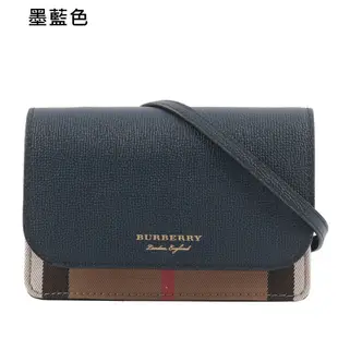 BURBERRY Hampshire 新款格紋帆布拼皮革手拿/斜背包(任選) 80463