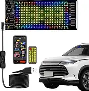 LED Sign for Car, 6.8''x2.75'' Flexible LED Matrix Panel USB 5V Bluetooth Application Control DIY Programmable Scrolling Party Wedding Festival