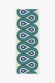 75' x 215' | Machine Washable Runner Rug | Kid & Pet Friendly | Indoor Rug | Jonathan Adler Milano Peacock Rug | Ruggable
