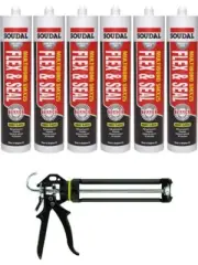 Soudal Multibond SMX25 Flex & Seal Sealant Concrete Grey 290ml 6 Pack + Gun Kit