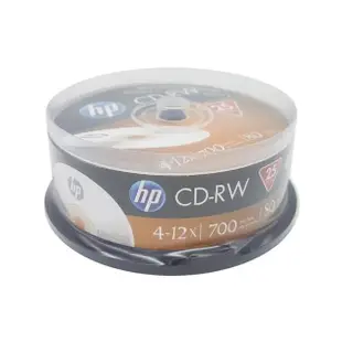 【HP 惠普】HP LOGO CD-RW 12X 700MB 空白光碟片(25片)