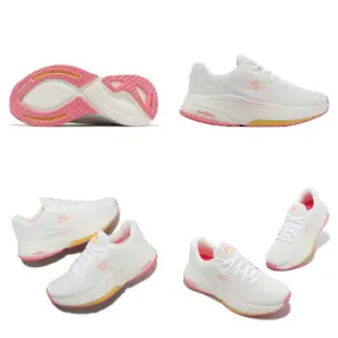 【SKECHERS】休閒鞋 Go Walk Distance Walker 女鞋 白 粉 固特異大底 足弓支撐 運動鞋(125129-WCRL)