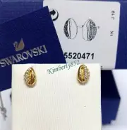 Swarovski Shell Stud Pierced Earrings GOS CLEAR Crystal Authentic NEW 5520471