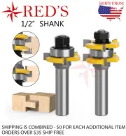 REDS Y76345-8 - 3/4" X 1/4" 2 Bit Tongue and Groove Router Bit Set 1/2" Shank