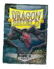 Dragon Shield Matte Black (100) Shield Sleeves Free Shipping standard size