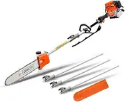 [GIANTZ] Pole Saw, 40cc Hedge Trimmer Brush Cutter Poles Tree Pruner Chainsaw Cordless Petrol Hand Power Chainsaws Home Garden Farm Whipper Snipper Tool Saws, 4 Stroke 12" Bar Anti-slip Padding