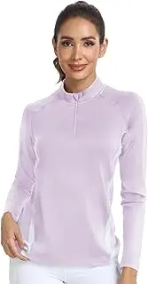 [AGVNG] Womens 1/4 Zip Pullover Fleece Thermal Lightweight Shirts Long Sleeve Athletic Hiking Running Workout Golf Tops