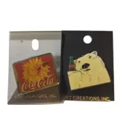 Vintage Coca-Cola Bottle Polar Bear Sun Vintage Pin Backs