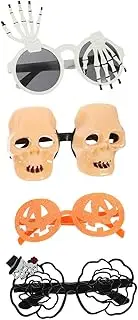 Veemoon 4pcs Funny Glasses Orange Glasses Halloween Glasses Frames Glasses for Funny Sunglasses Goggles Rave Glasses Eye Glasses Ornaments for Decorations Photo Prop Plastic