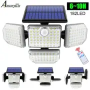 Solar Outdoor Light 182/112 LED Solar Security Flood Lighting with 3 Modes Adjus