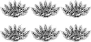 uxcell 6Pcs Handmade Beaded Patches, Peacock Tail Glass Crystal Appliques Sew on Rhinestone Patch for Clothing DIY Sewing Accessories, Grey