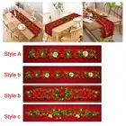 Christmas Table Runner Christmas Decoration Red Washable Rustic Table Cloth for