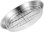 GANAZONO 1Set Stainless Steel Baking Tray and Rack Durable Oven Baking Plate with Wire Rack for Oil Draining and Multi Purpose Cooking for Snacks Cakes Pastries and Grilled