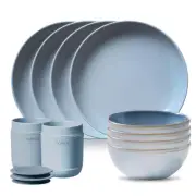 Corelle Stoneware 12-pc Dinnerware Set, Nordic Blue BRAND NEW