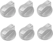 Stove Knob, 6 Packs 6mm Zinc Alloy D-Shaped Control Knob Oven Switch Universal Stainless Steel Gas Stove Control Knobs For Oven Cooktop Gas Stove, Compatible With General Oven,Stove,Range