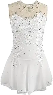 [Zagitova] Ice Figure Skating Dress for Girls Patchwork Sleeveless Women Competition Dance Outfits with Shiny Rhinestone