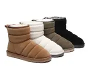 EVERAU® UGG Boots Sheepskin Wool Mini Puffer - Ivory / AU Ladies 5 / AU Men 3 / EU 36