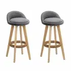 New Set of 2 Fabric Bar Stools-Grey