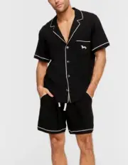NEW PETER ALEXANDER PJ SET DREAMY BAMBOO JERSEY TOP & SHORTS BLACK MENS M RP$129