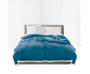 SOGA Lake Blue Throw Blanket Warm Cozy Double Sided Thick Flannel Coverlet Fleece Bed Sofa Comforter