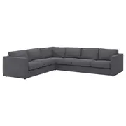 VIMLE corner sofa, 5-seat, Gunnared medium grey