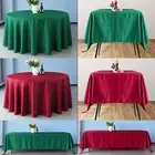 Christmas Dining Table Cover Cloth Damask Jacquard Fabric Red Green Tablecloth