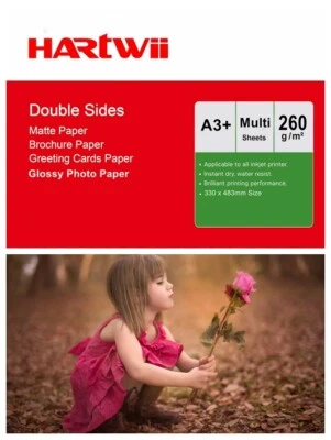A3 Plus A3+ High Glossy Matte Matt Photo Paper Inkjet Paper 13x19" 260Gsm Hartwi