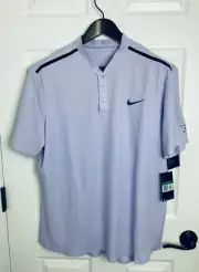 Nike Roger Federer RF 2017 ATP Shanghai Henley Polo Tennis Shirt XL Rafa Nadal