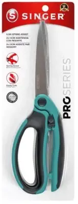 Teal Heavy Duty Spring Assist Scissors with Comfort Grip for Sewing and Crafting