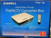 Zinwell Analog Pass-Through Digital TV Converter Box ZAT-970A White/Black New