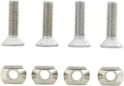 Vaveren 4X Surfboard Fin Screws and Plate No Tool Metal Paddleboard Fin Screw Mount Hardware Longboard Fin Screw for Outdoor Surfing