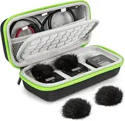 YOUSHARES Wireless Go 2 Case - Hard Case with 2 Microphones Fur Wind Protection for Rode Wireless GO II/RØDE Wireless GO Compact Microphone System Wireless (Black)