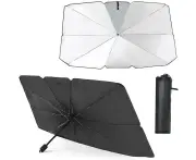 Car Sunshade Umbrella Front Window Visor Sun Shade Cover Black-Large