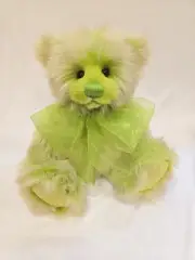 Charlie Bears Wednesday Petite Lime Green Plush Teddy Bear - Brand New