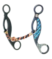 TURQUOISE SNAFFLE COPPER TWIST GAG BIT