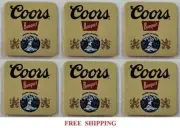 COORS BANQUET GOLDEN COLORADO 6 NEOPRENE BAR MATS BEER COASTERS NEW