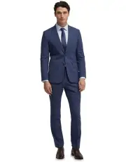 [Oxford] New Hopkins Wool Stretch Suit Jacket in Blue Check
