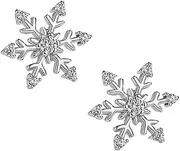 [Generic] Solid 925 Sterling Silver Snowflake Earrings Stud for Women Teens Winter Snowflake Stud Earrings